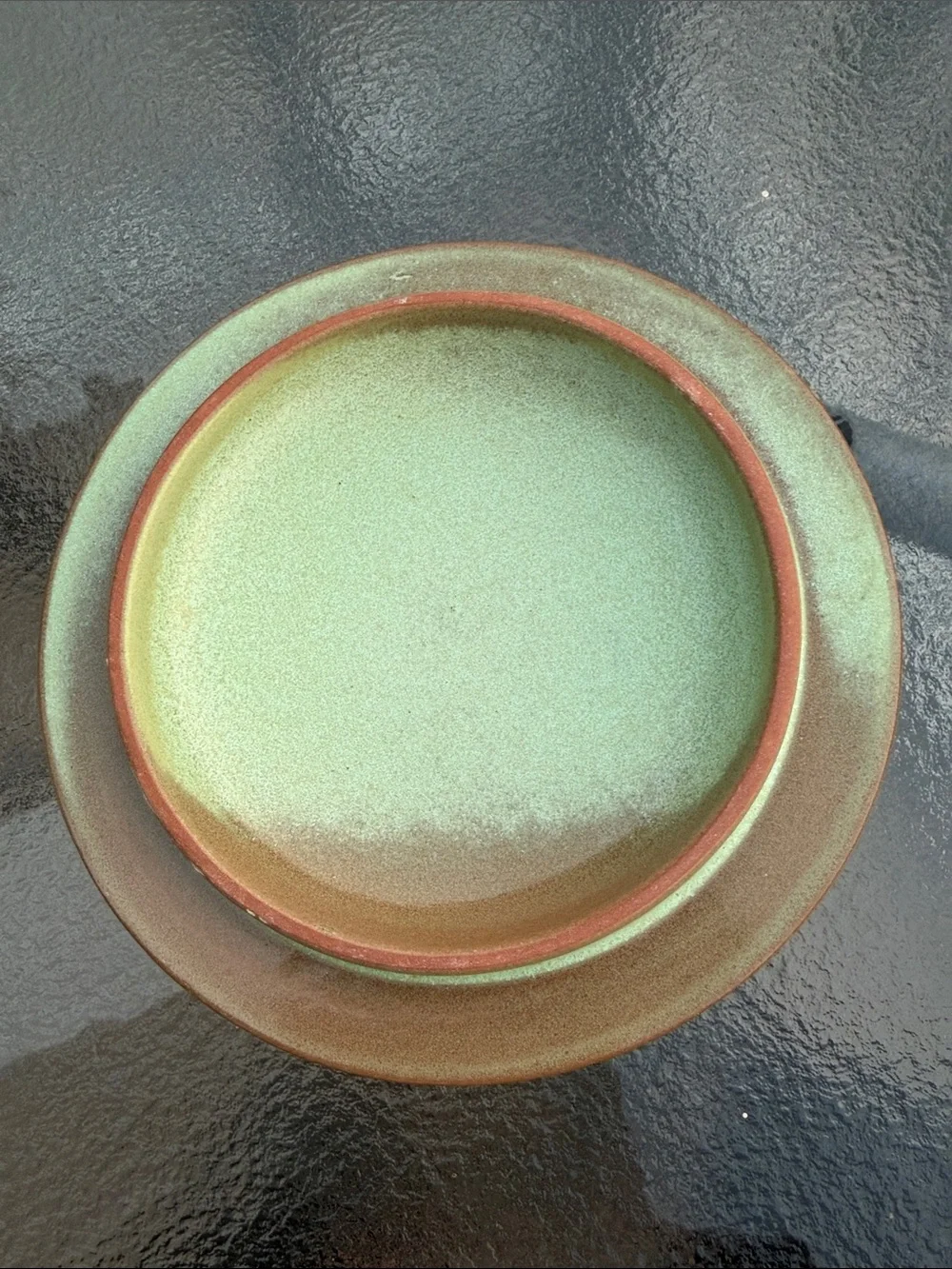 Frankoma Green and Brown Lidded Serving Bowl